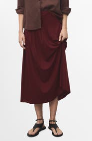 MANGO Plank Pleat Midi Skirt