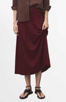 MANGO Plank Pleat Midi Skirt