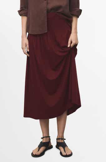 MANGO Plank Pleat Midi Skirt