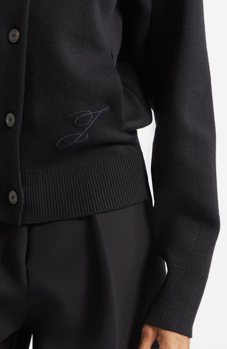 Jacquemus Le Lavande Bomber Cardigan, Alternate, color, Black