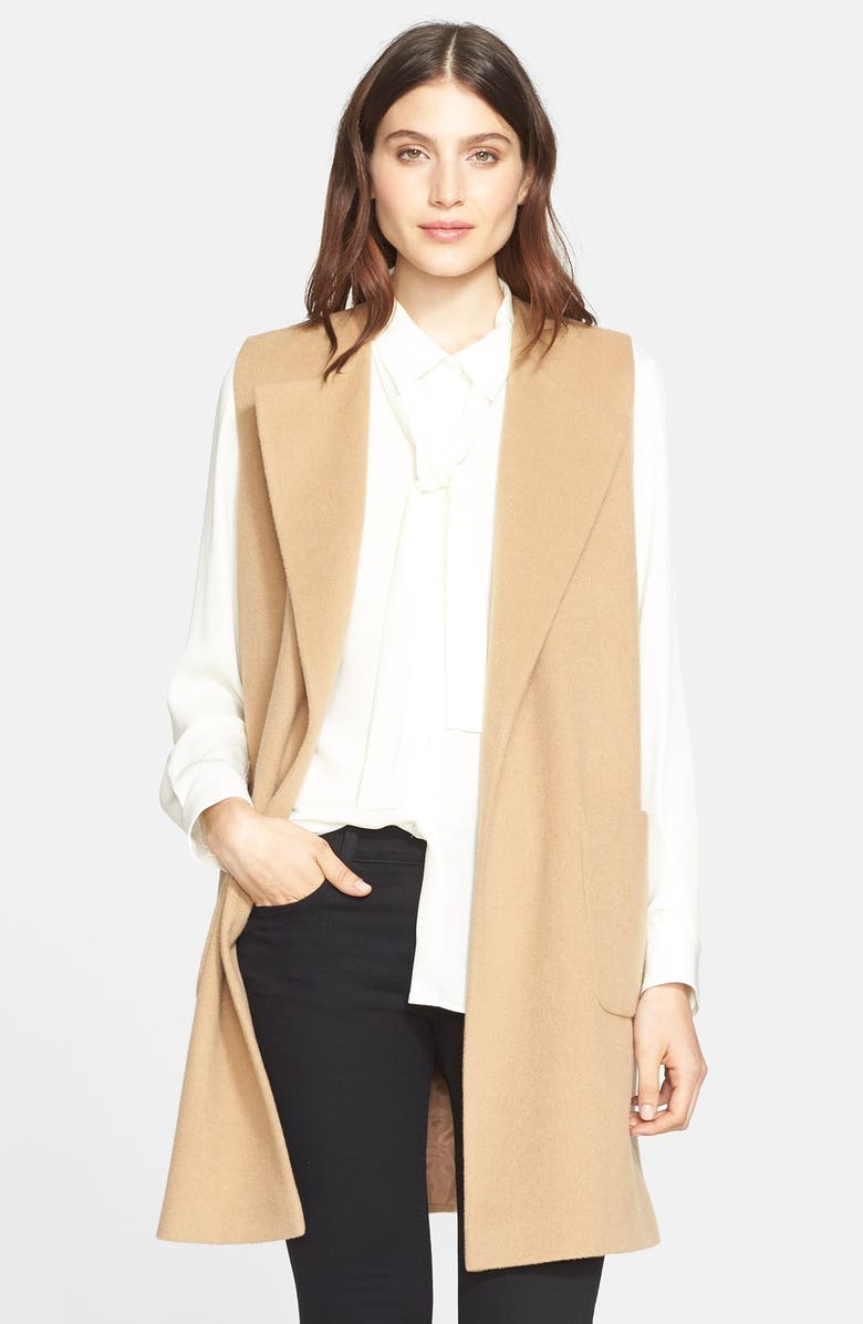 Helene Berman 'Edge to Edge' Wool Blend Waistcoat, Main, color,