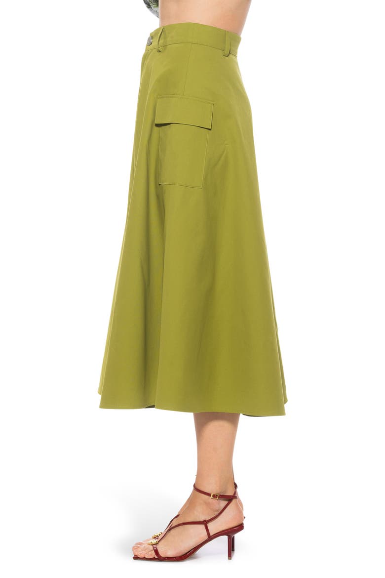 Avery Cargo Midi Skirt, Alternate, color, SAGE