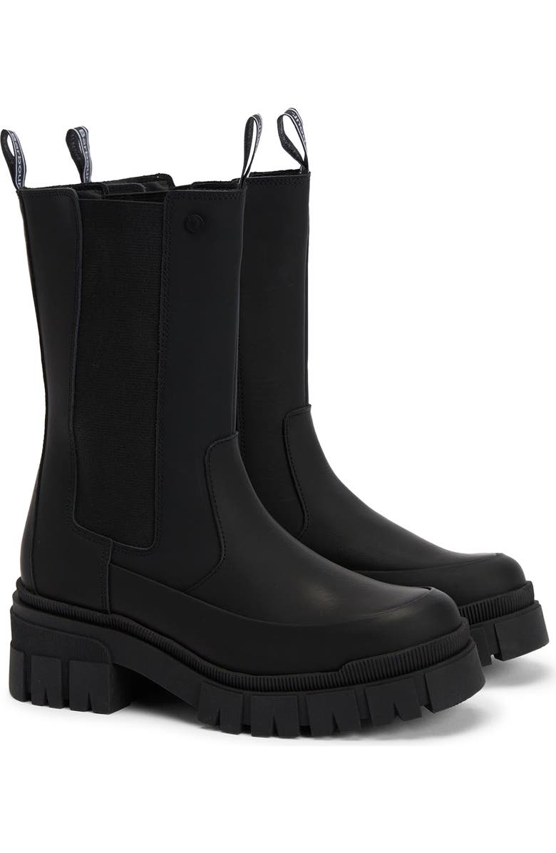 Barbour Sidneigh Tall Lugged Chelsea Boot, Main, color, Black