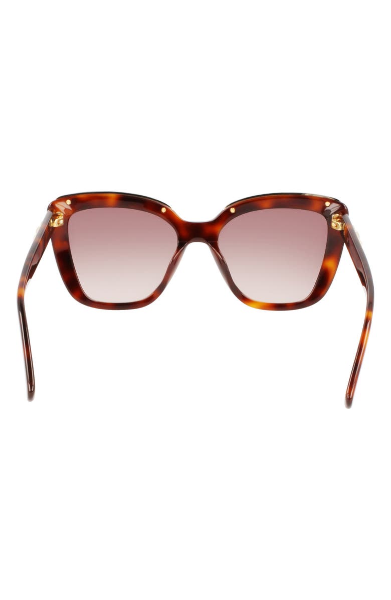Longchamp Roseau 53mm Gradient Rectangle Sunglasses, Alternate, color, Havana