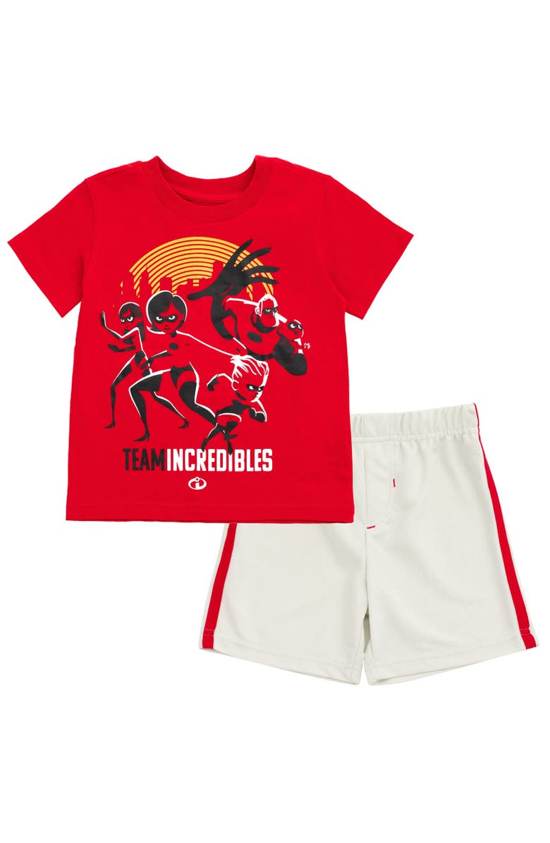 Disney T-Shirt & Mesh Shorts Set, Alternate, color, Incredibles Red Grey