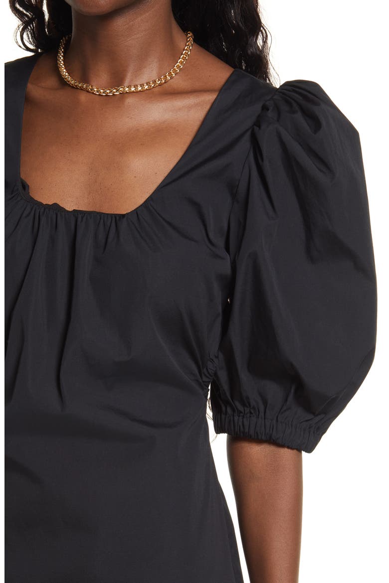Open Back Cotton Minidress, Alternate, color, BLACK