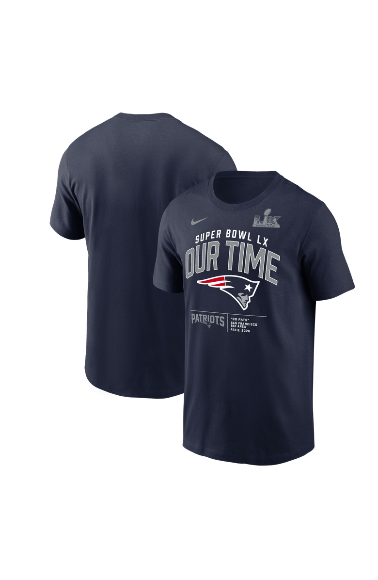 Nike Men's Nike Navy New England Patriots Super Bowl LX Clear Sign T-Shirt, Main, color, Navy