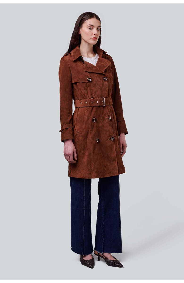 FURNIQ UK Soho Suede Trench Coat, Alternate, color, 