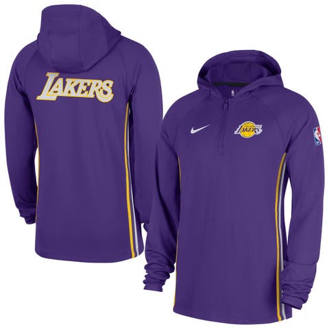 Men's Nike  Purple Los Angeles Lakers Authentic On Court Zone Quarter-Zip Dri-FIT Hoodie Jacket