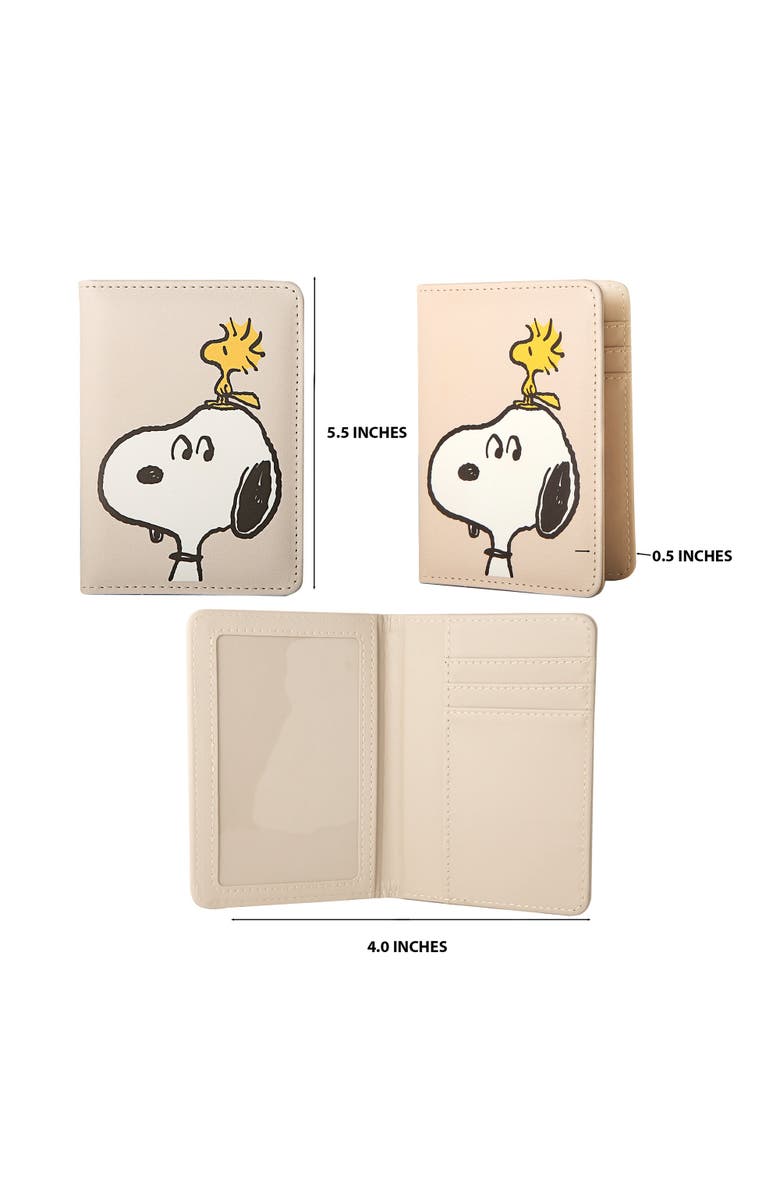 PEANUTS Snoopy Woodstock Passport Holder, Alternate, color, Beige