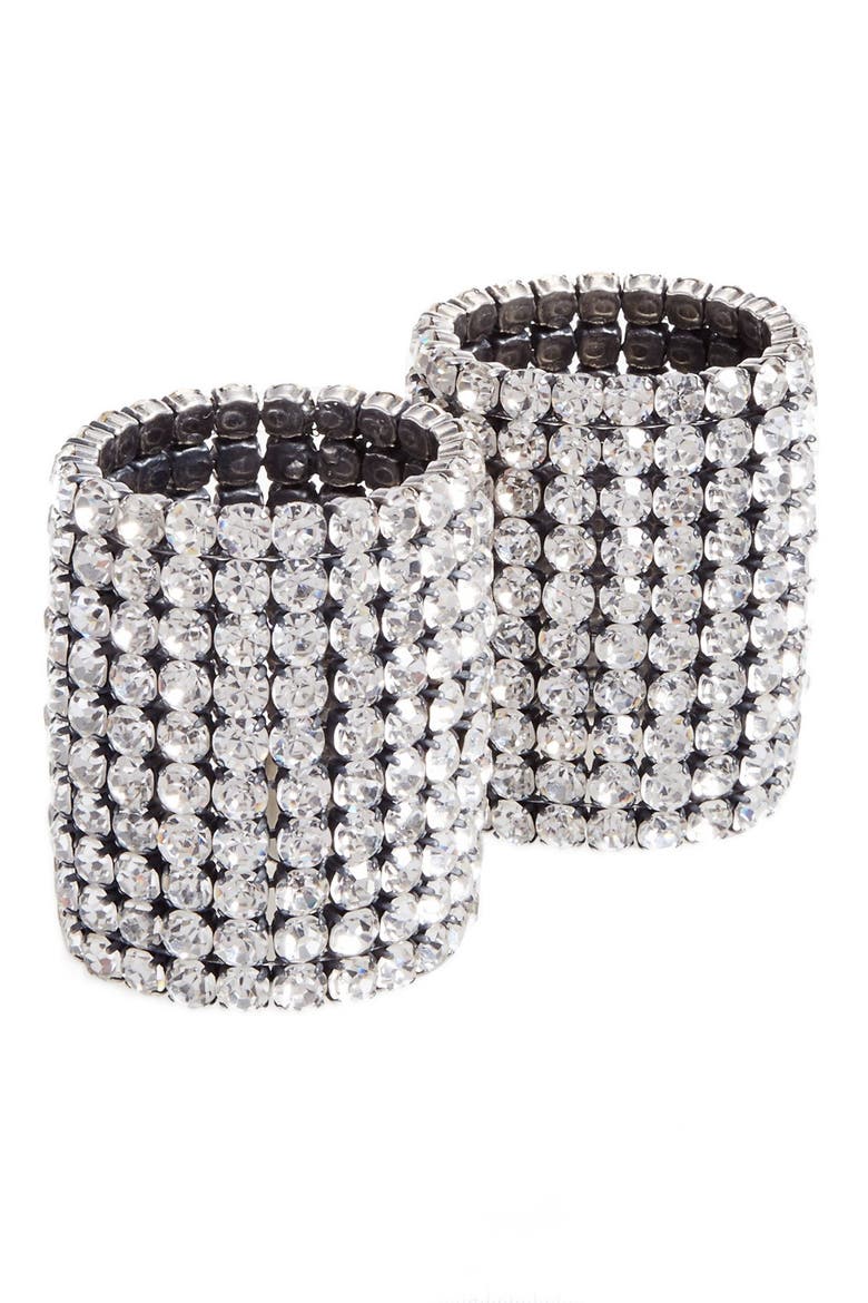 Crystal Cuff Bracelets, Main, color, SILVER PLATED
