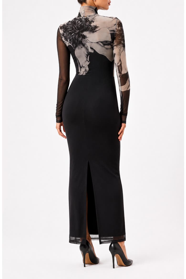 Stormy Long Sleeve Mesh Gown, Alternate, color, STORMY BLOOM