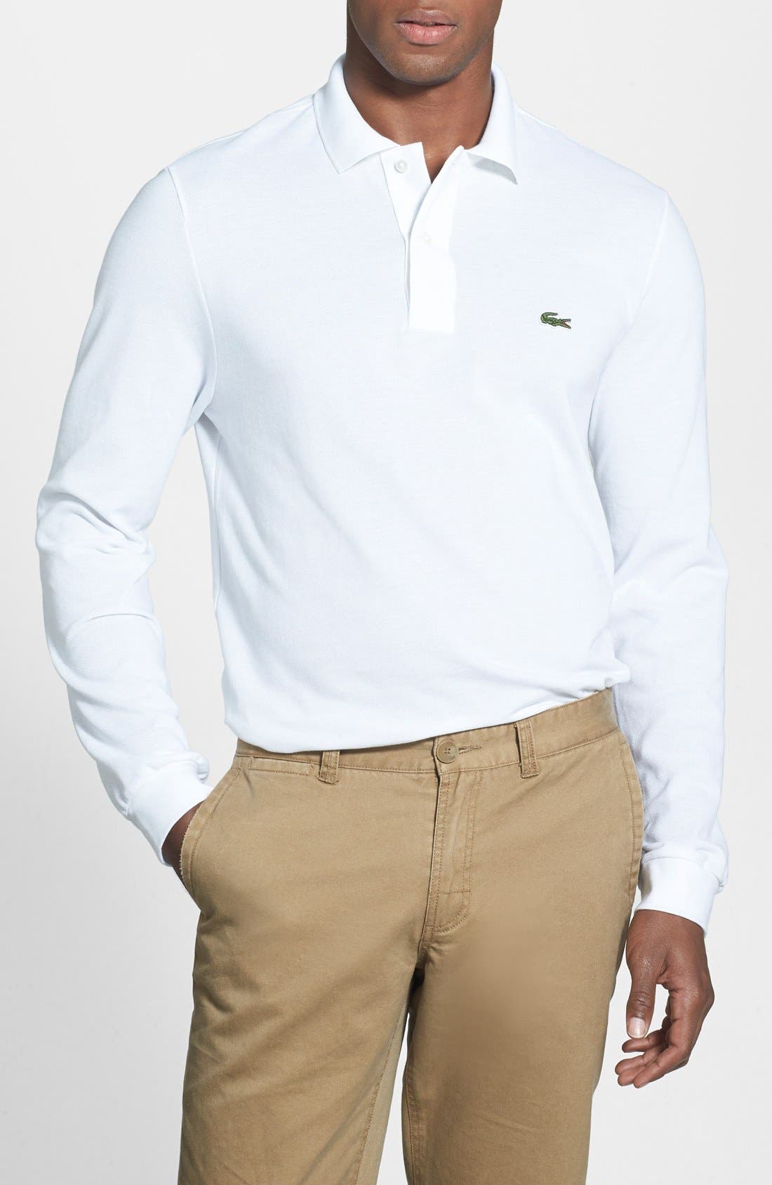 Regular Fit Long Sleeve Pique Polo - image 3