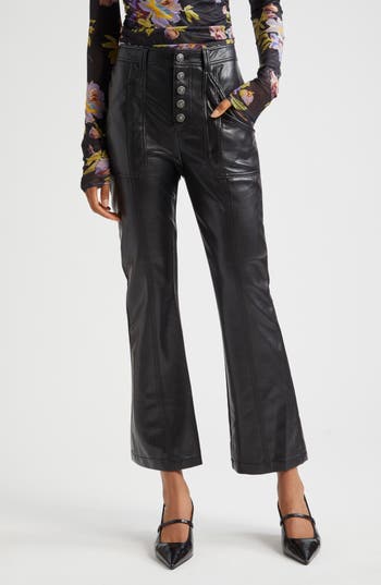 Cinq À Sept Wallace Faux Leather Bootcut Ankle Pants In Black