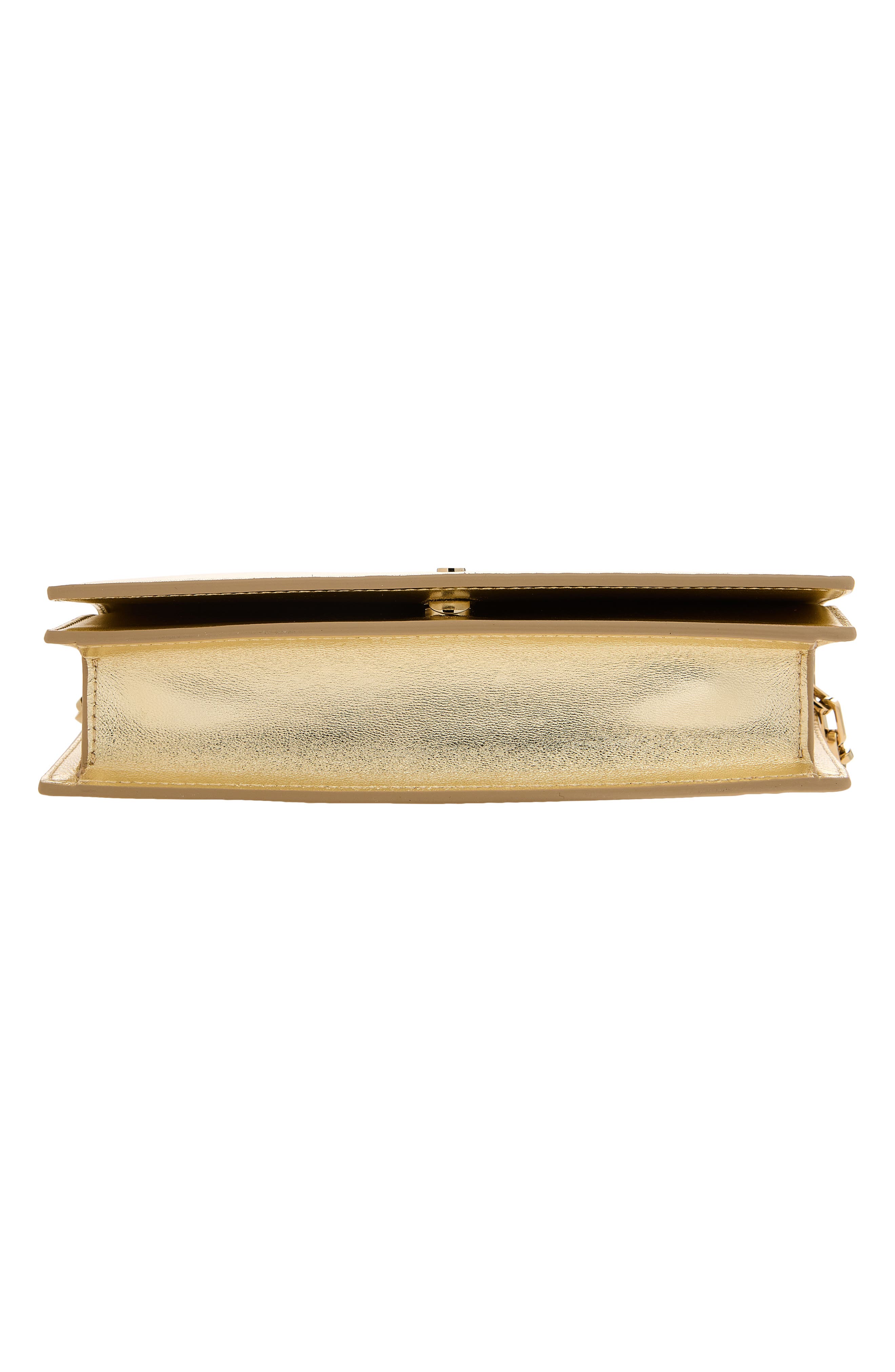 Christian Louboutin Bettina Metallic Leather Clutch, Alternate, color, Pl12 Platine/ Gold