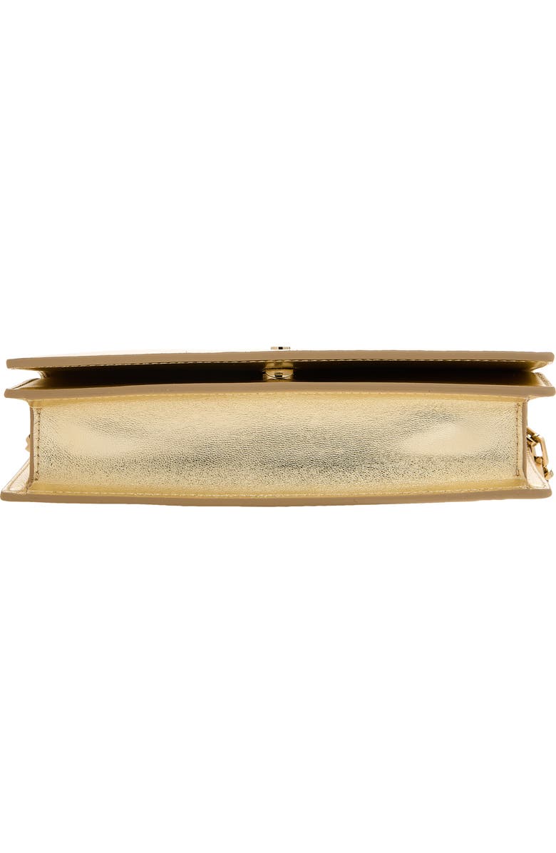 Christian Louboutin Bettina Metallic Leather Clutch, Alternate, color, Pl12 Platine/ Gold