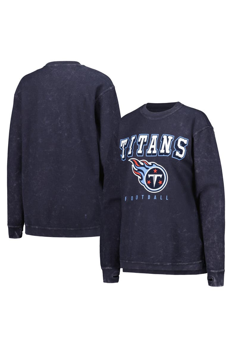Women's G-III 4Her by Carl Banks Navy Tennessee Titans Comfy Cord Pullover Sweatshirt, Alternate, color, Navy