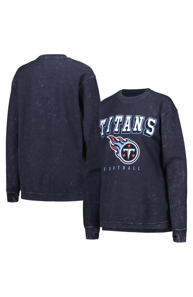 G-III 4HER BY CARL BANKS Women's G-III 4Her by Carl Banks Navy Tennessee Titans Comfy Cord Pullover Sweatshirt, Alternate, color, Navy