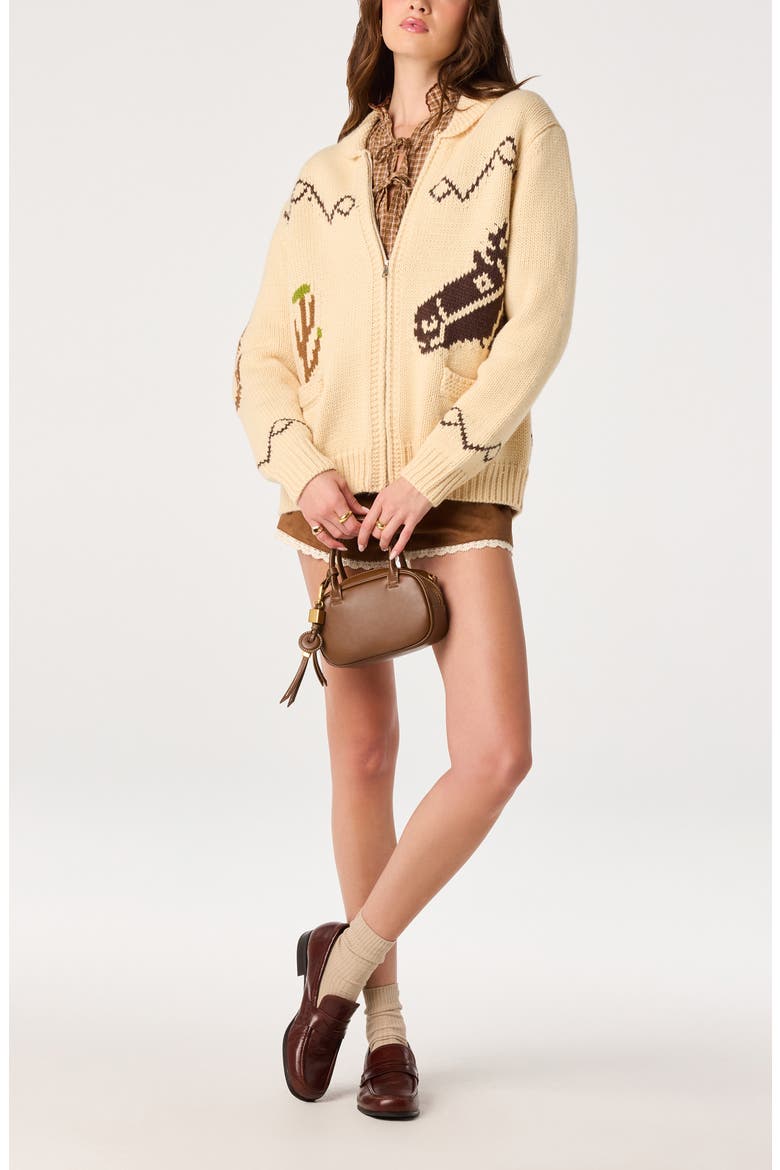 Ivy Zip Cardigan, Alternate, color, VINTAGE CREAM