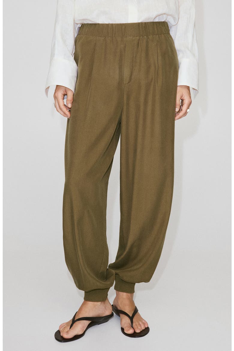 Baggy Lyocell Pants, Main, color, KHAKI GREEN