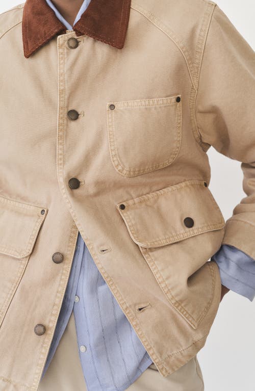 Mango Rio Cotton Twill Barn Jacket In Sand