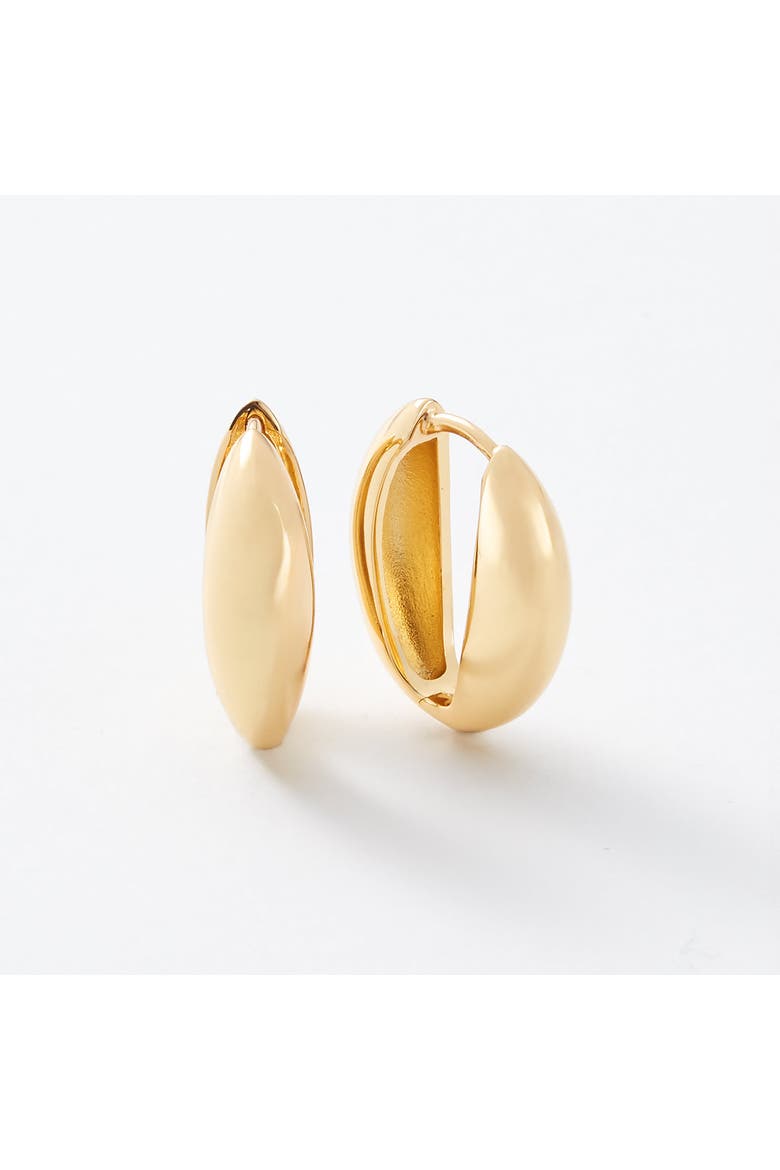 Gardenia Reversible Gold Hoop Earrings, Alternate, color, Gold