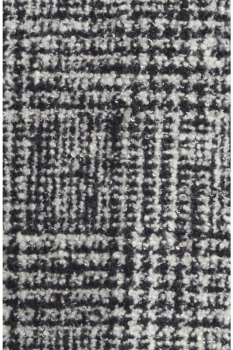 Plaid Tweed Wool Blend Coat, Alternate, color, 22 BLACK