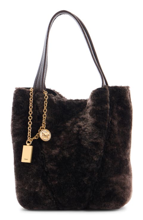 Small Spin Genuine Shearling Tote