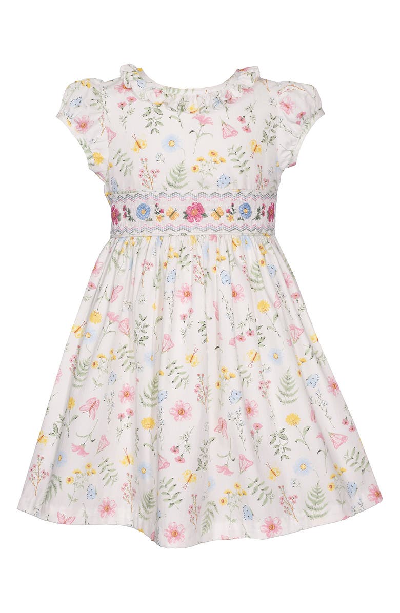Iris & Ivy Kids' Floral Print Smocked Dress, Main, color,
