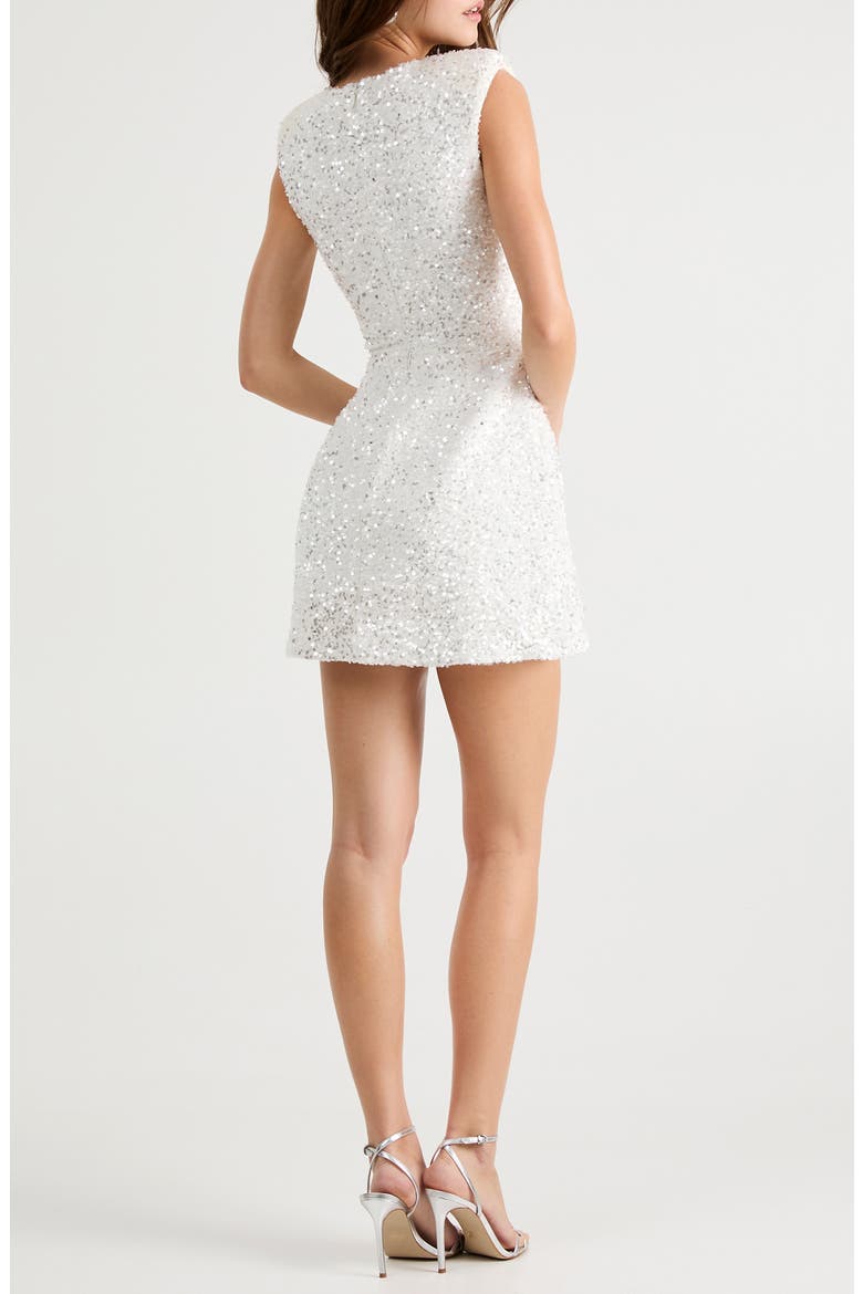 Tate Sequin Cocktail Minidress, Alternate, color, OFF WHITE