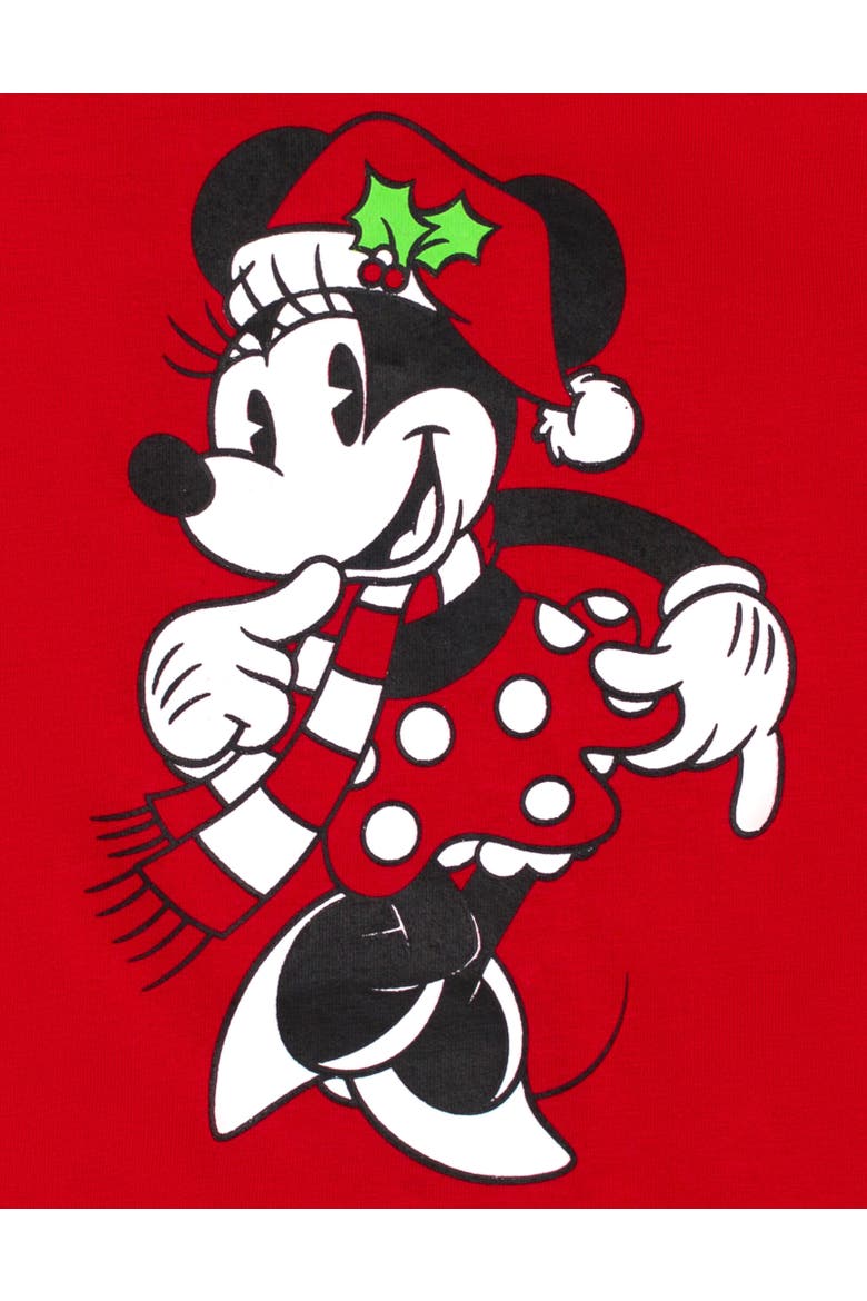 Minnie Mouse Short Sleeve T-Shirt, Alternate, color, Minnie Holiday Red
