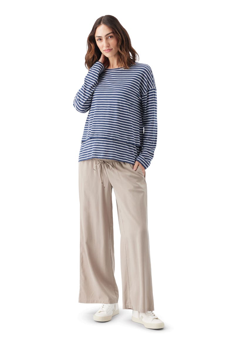 Claudette Long Sleeve Nursing Top, Alternate, color, Ink / White
