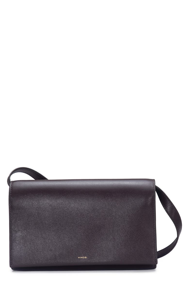 Leather Crossbody Wallet, Main, color, FIG