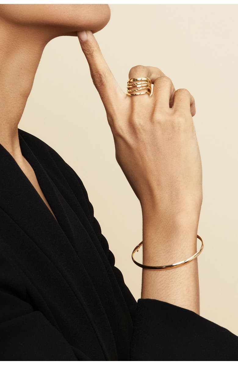 Oradina 14K Yellow Gold The One Bangle, Alternate, color, Yellow Gold