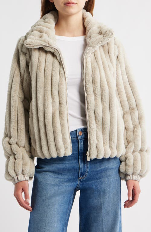 Save The Duck Elina Faux Fur Jacket In Neutral