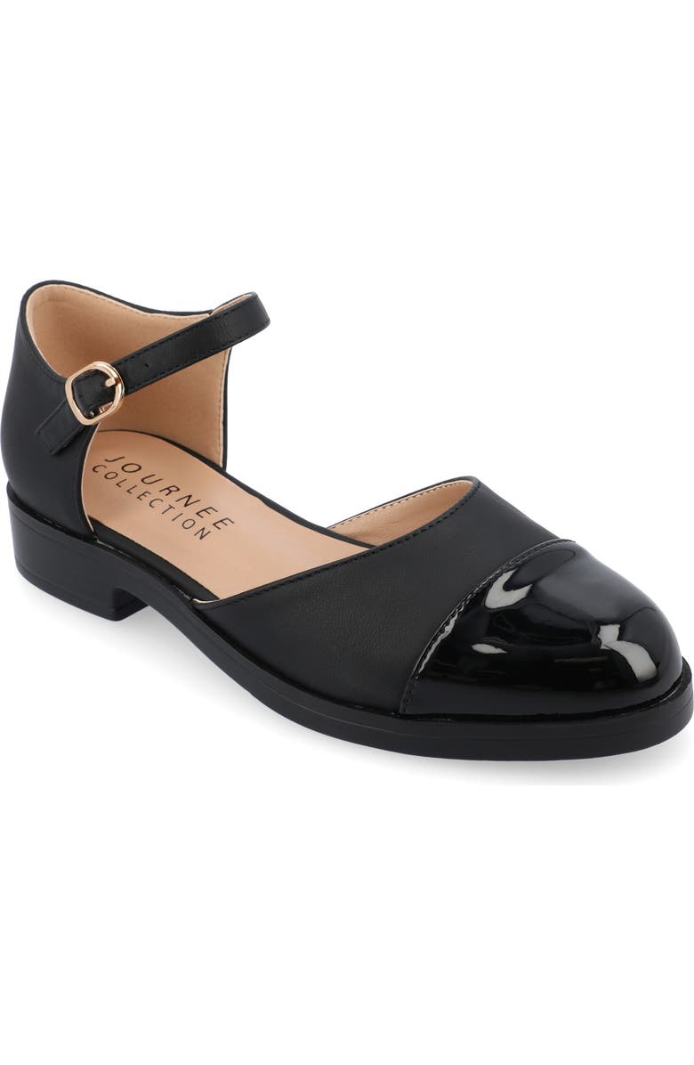 Journee Collection Tesley Cap Toe Mary Jane Flat, Main, color,