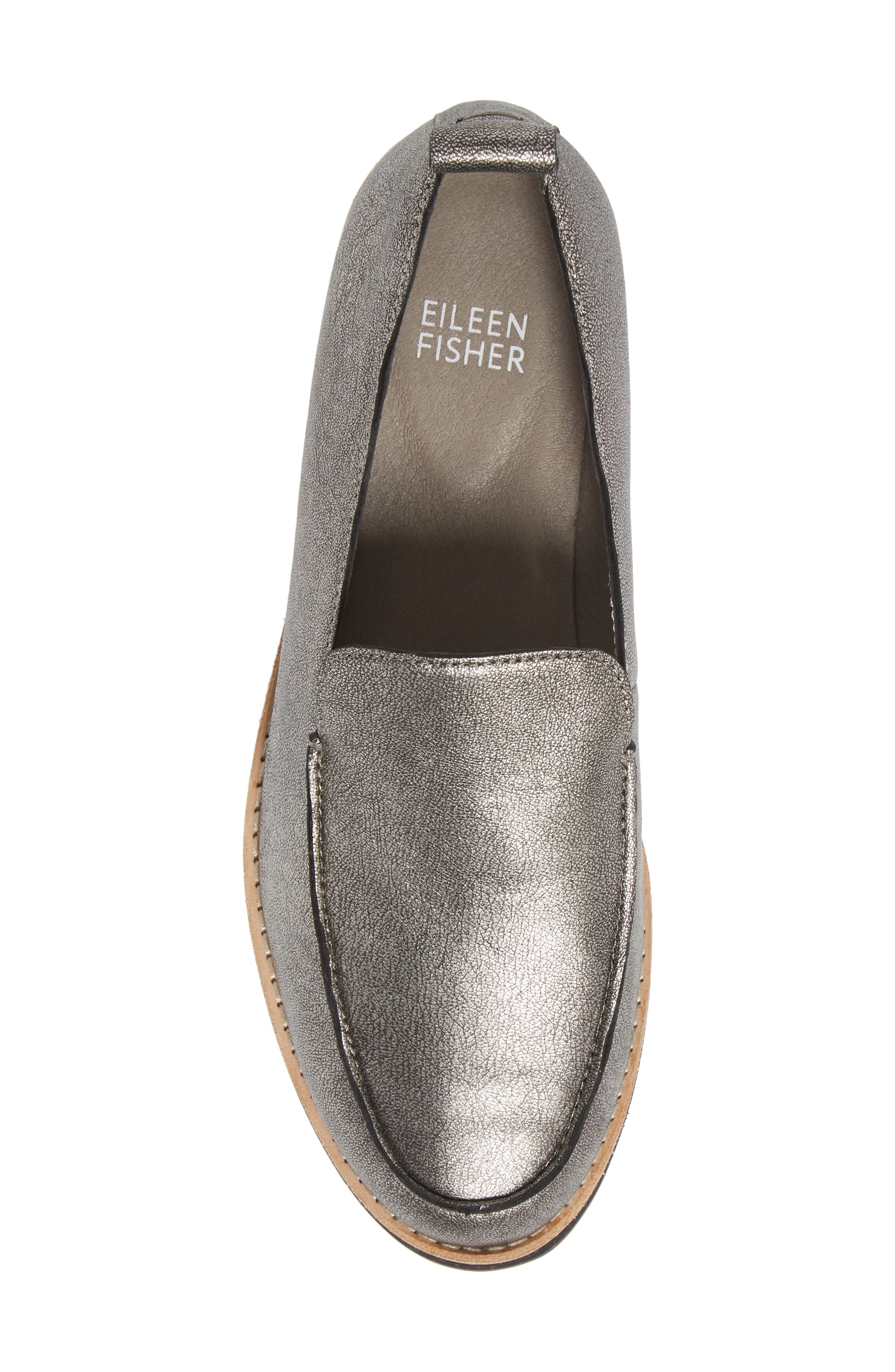 Ells Platform Loafer, Alternate, color, SILVER LEATHER
