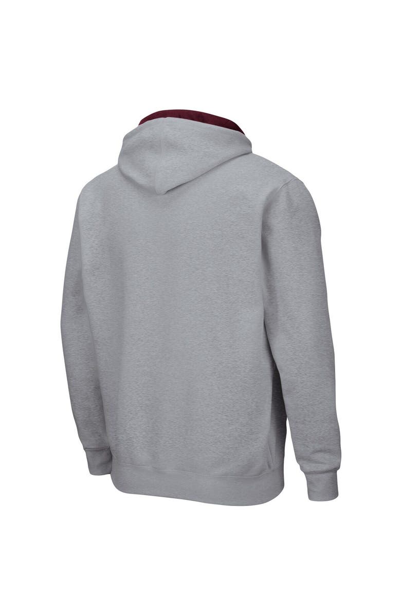 COLOSSEUM Men's Colosseum Heathered Gray Virginia Tech Hokies Arch & Logo 3.0 Full-Zip Hoodie, Alternate, color, Heather Gray