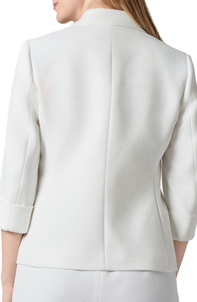 KASPER Stretch Cotton Piquè One-Button Blazer, Alternate, color,