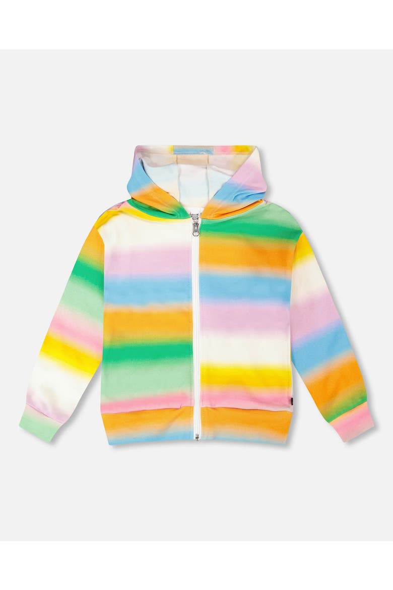 Long Sleeve French Terry Zip Front Hoodie, Main, color, Multicolor