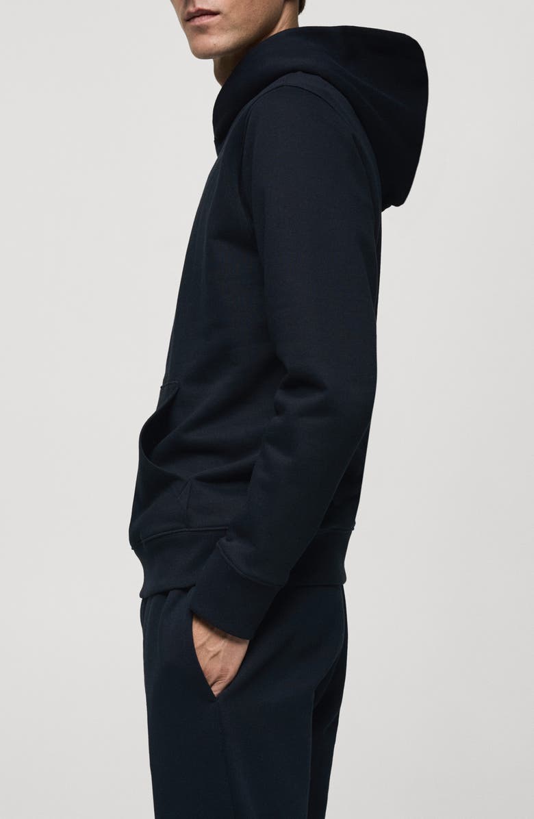 MANGO Cotton Blend Hoodie, Alternate, color, Dark Navy