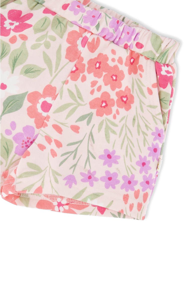 Deux par Deux Straight Cut French Terry Printed Flowers Shorts, Alternate, color,
