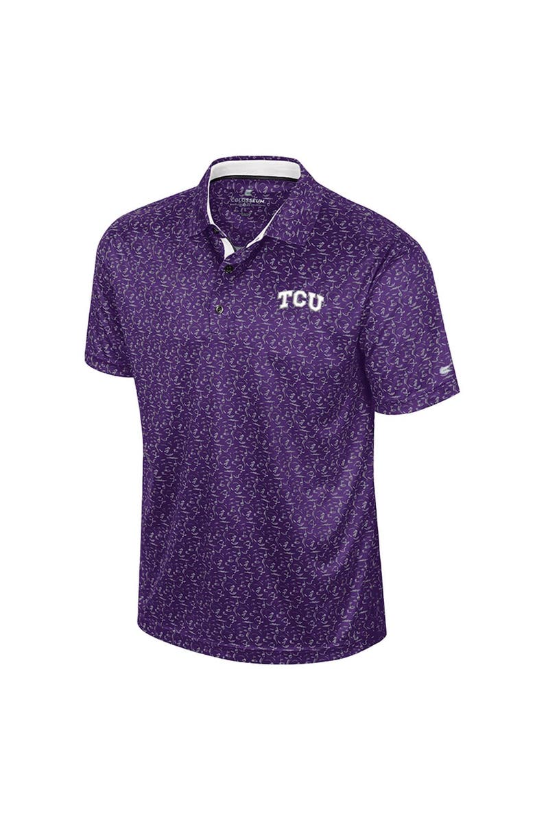 COLOSSEUM Men's Colosseum Purple TCU Horned Frogs Sublimated Golf Polo, Alternate, color, 
