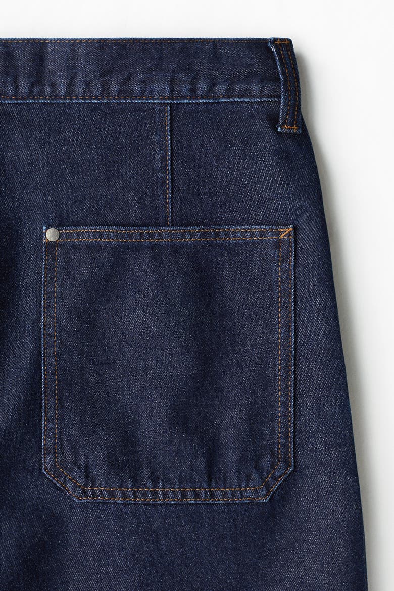 Baggy Pleated Denim Shorts, Alternate, color, Dark denim blue