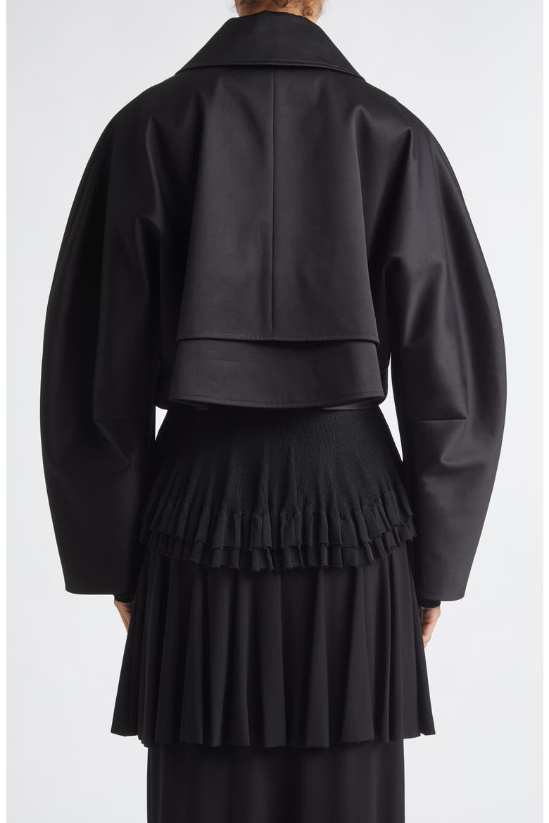 Beckett Crop Cotton Sateen Swing Jacket, Alternate, color, BLACK