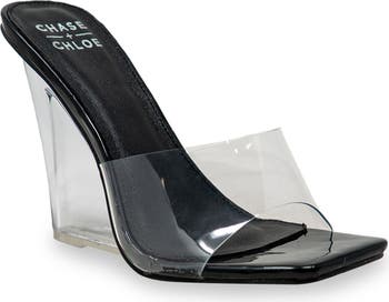 Lucite Wedge Heel Sandal