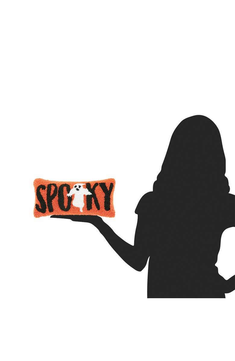 C&F Home Ghost Halloween Hooked Petite Accent Pillow 6" x 12", Alternate, color, Orange