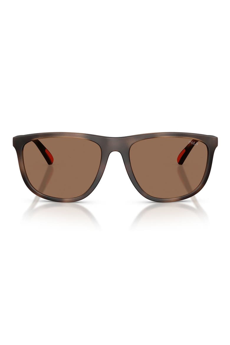 57mm Pillow Sunglasses, Main, color, MATTE DARK HAVANA / DARK BROWN