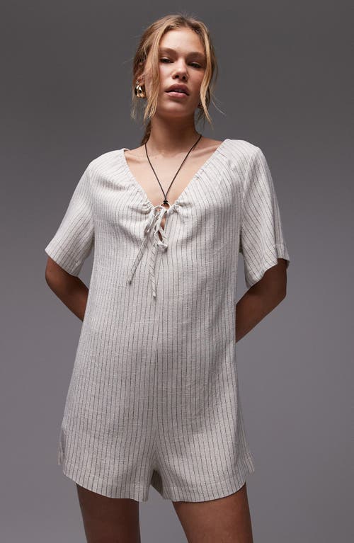 Topshop Tie Front Throw On Romper