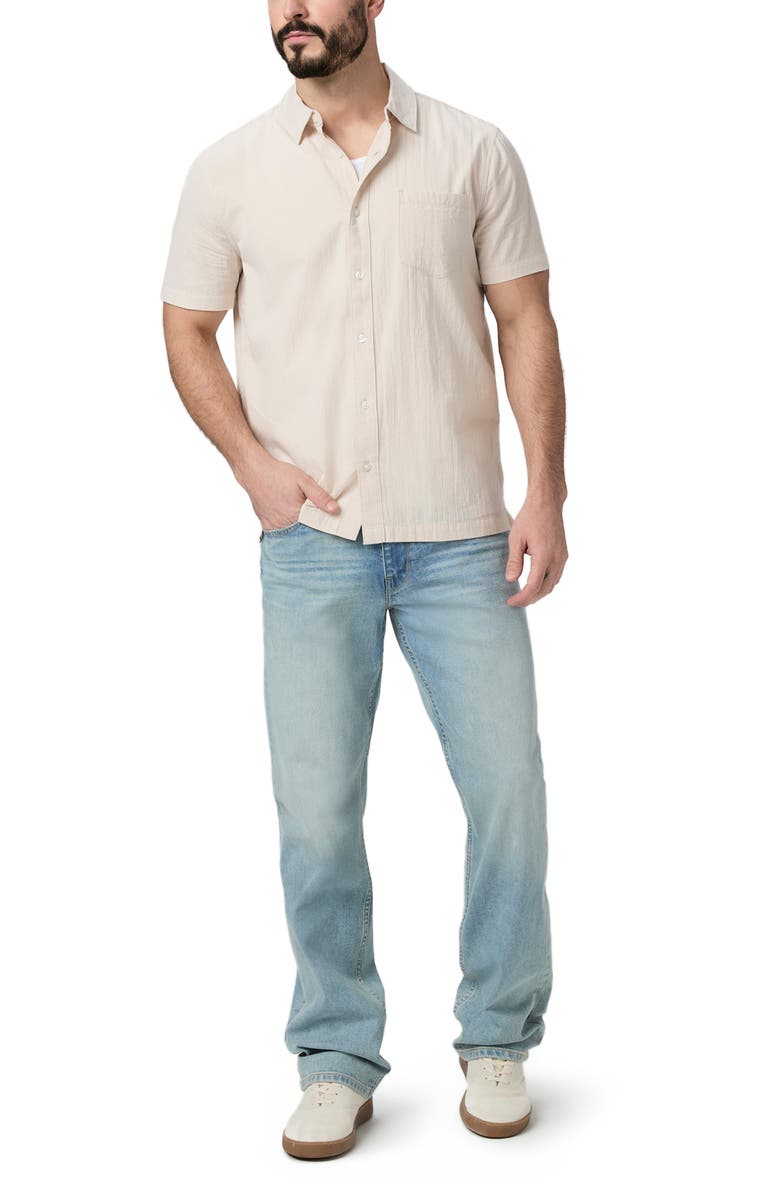 PAIGE Desoto Short Sleeve Pima Cotton Button-Up Shirt, Alternate, color, 